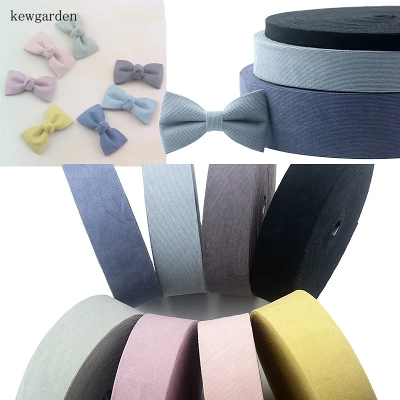 Kewgarden 3/" 1" 1-1/" полоса Вельветовая ткань многослойные тканевые ленты вручную изготовленная лента DIY галстук-бабочка Атласная Лента Riband 8 метров