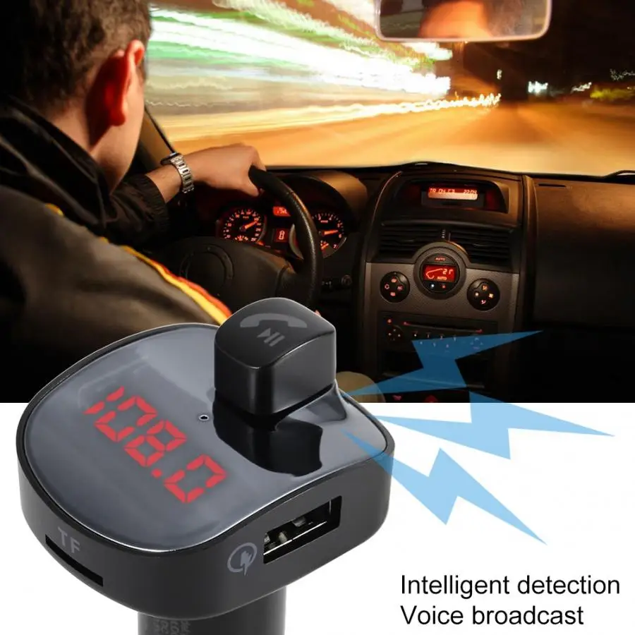 Автомобили беспроводной с ЖК-дисплеем автомобиля Mp3 плеер Dual USB Quick Зарядное устройство FM передатчик аудио адаптер ото Аксесуар