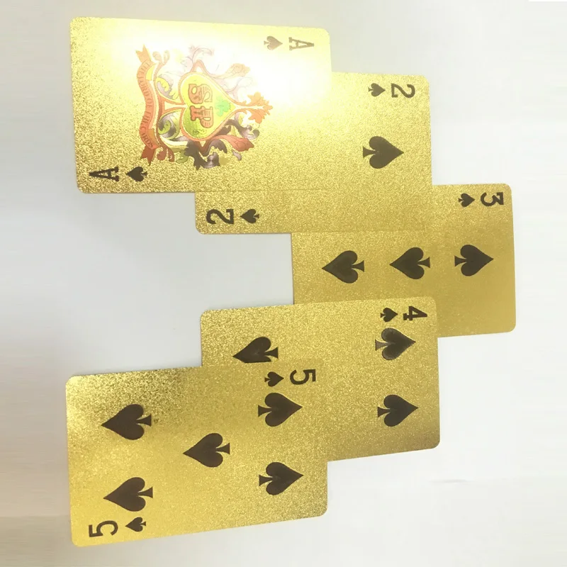 24k позолоченные игральные карты покерный набор позолоченные игральные карты пластиковые водонепроницаемые Jouer Aux Cartes колода покер настольные игры