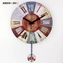 Absolutamente silencioso Pêndulo relógio de parede do vintage casa decoração sala de estar relógio de parede Relógios De Parede Rodada duvar saati(China)