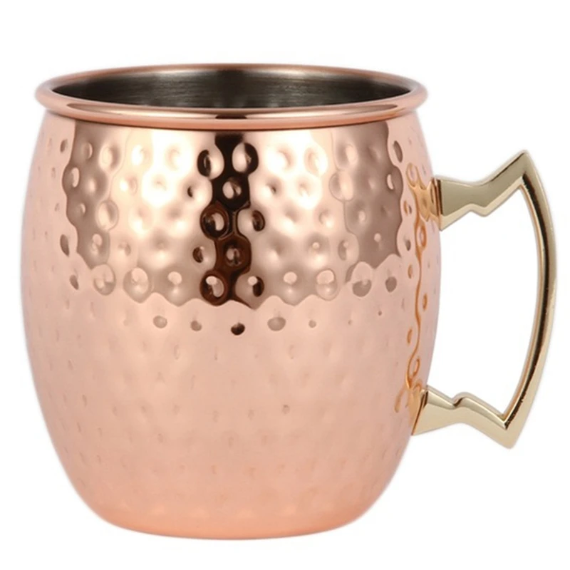

Promotion! Ounces Hammered Copper Plated Moscow Mule Mug Beer Cup Coffee Cup Mug Copper Plated Cocktail Cup For Stainless Stee