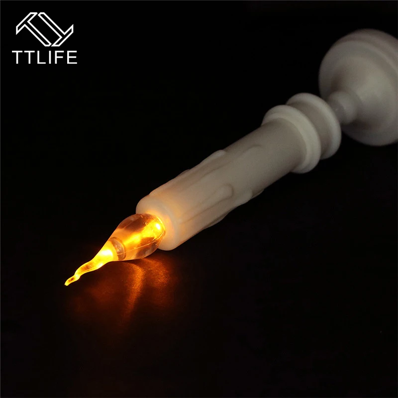 

TTLIFE 2 Sticks Halloween Christmas Decoration Strips Candle Simulation Long Rod Electronic LED Tears
