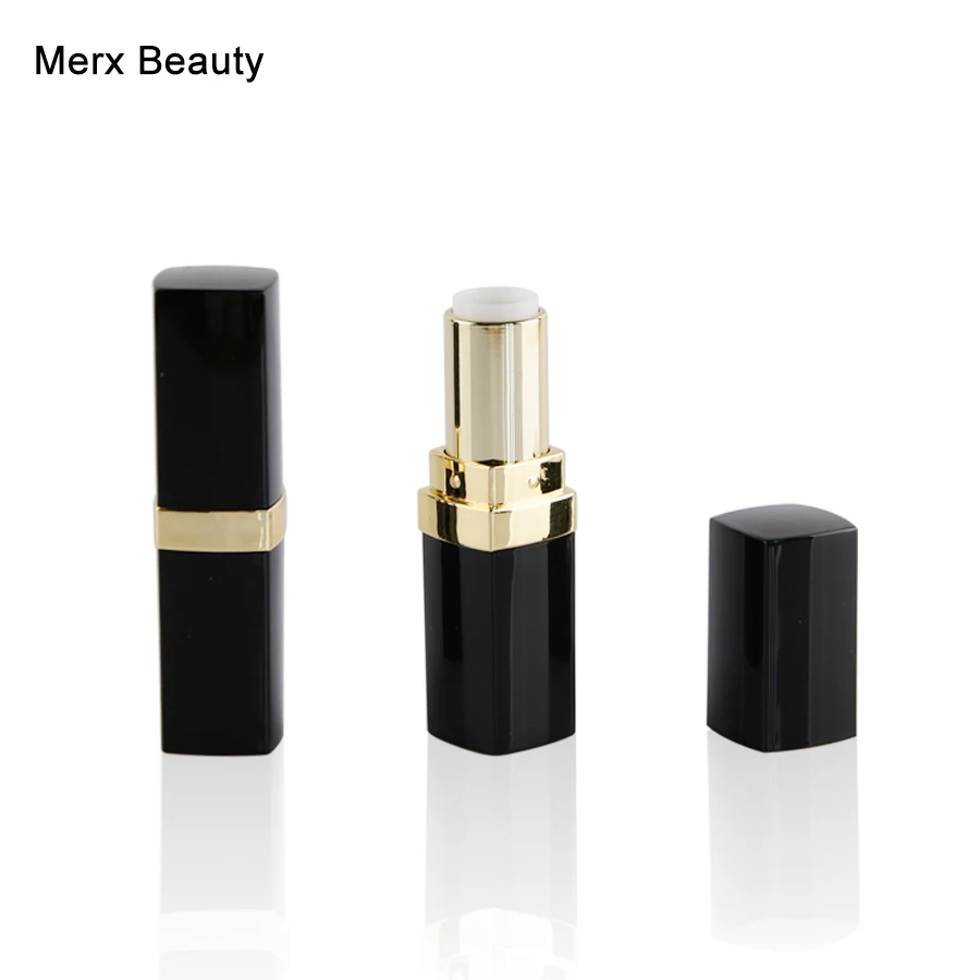 5/50pcs 12.1mm Black Empty Lipstick Tube, Square Shape Lipstick