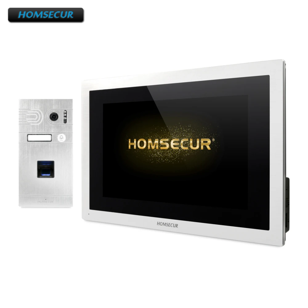 HOMSECUR 10\ Video&Audio Home Intercom with Fingerprint Camera for House/Flat BC061HD-S+BM114HD-S