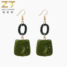 

2018 New Arrivals Fashion Earrings Statement DIY Brincos Oorbellen Geometric Square Resin Stitching Drop Earrings Women Jewelry