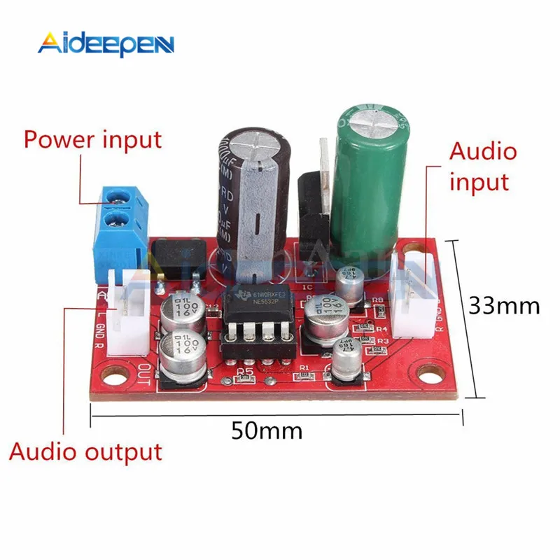 NE5532 Предварительный усилитель доска Аудио OP AMP движущаяся катушка микрофон магнитная головка Phono усилитель модуль DC 9 V-24 V AC 8 V-16 V