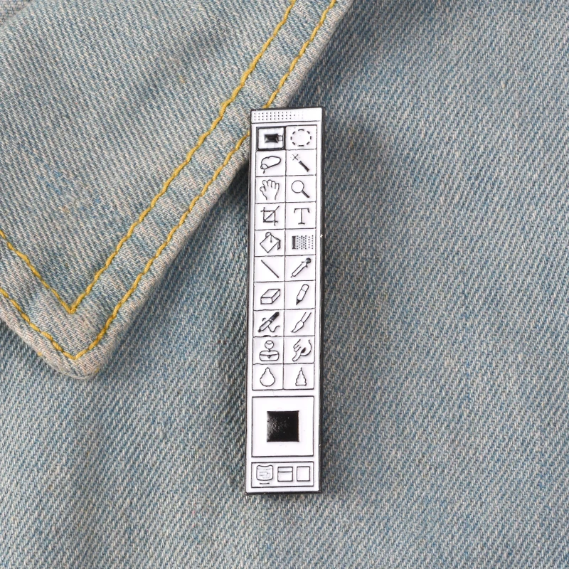 

Photoshop Enamel Pins Brooch Badges Cartoon Photoshop Toolbar Old School PS Brooches Lapel Pin Jewelry Gift for Designer Student
