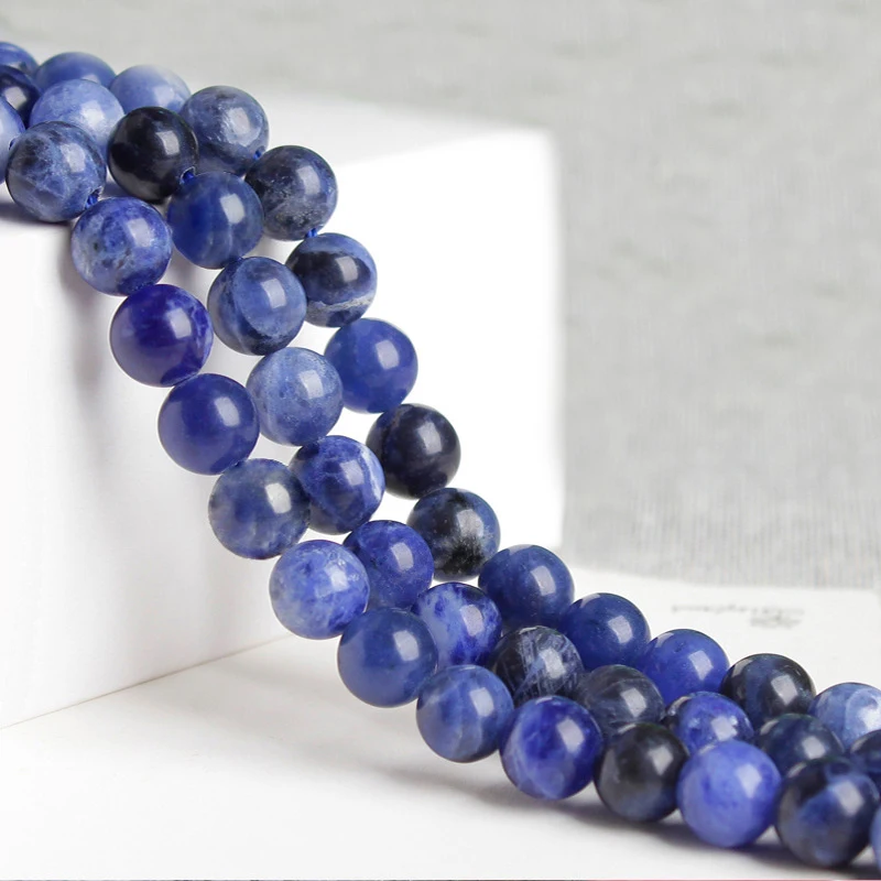 

Brazil Old Blue Line Jade Genuine Gemstone 4/6/8/10/12MM Natural Stone Bead for Healing Power Energy Bracelet Jewelry Make DIY