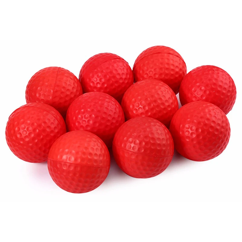 10pcs Golf Ball For Golf Training Soft Pu Foam Practice Ball Red