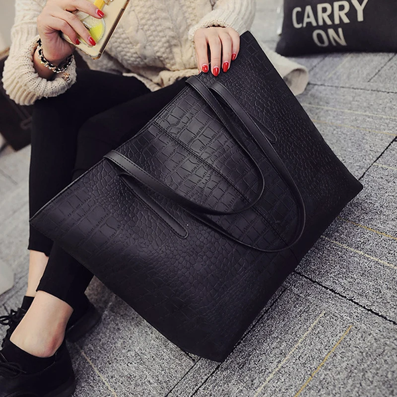 2019 Big New Women Shoulder Bags Alligator Ladies Leather Bags Casual women zipper handbags Famous  - 32674710059