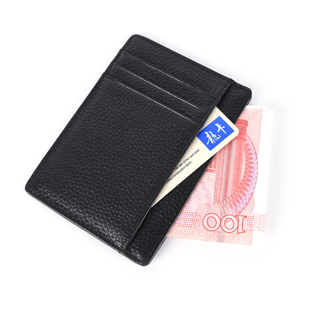 1PCS Unisex Slim Card Holder Mini Wallet ID Case PU Leather Women Men Mini Money Card Clip Case High Quality
