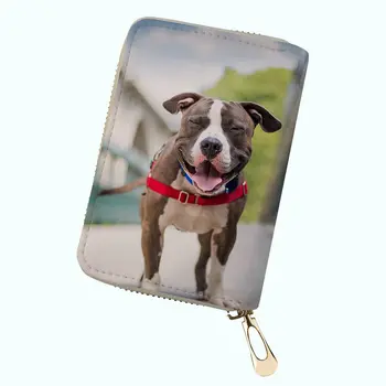 

American Staffordshire Terrier Dog Lover Women Organizer Wallets Ladies Cluth Thin Party Purse Females Girls Phone Card Holder