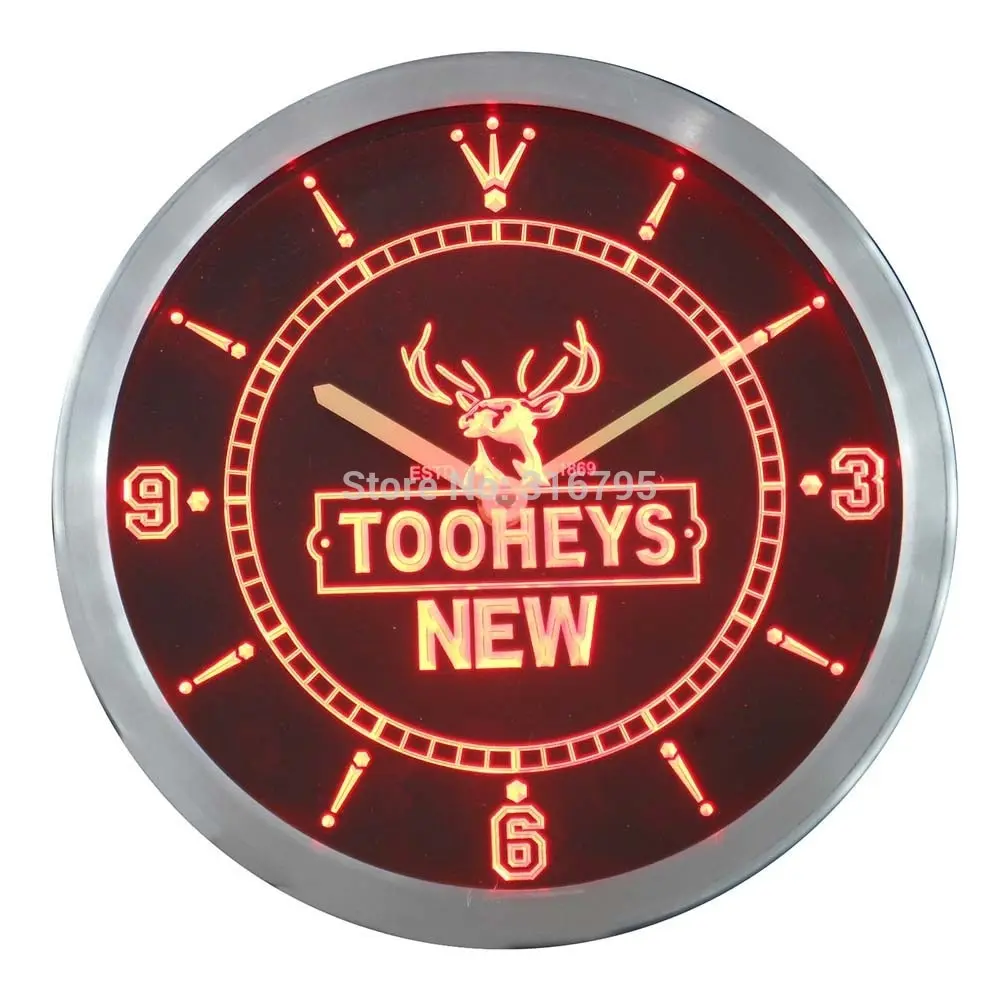 Nc0117 Tooheys Beer Bar Pub Neon Sign Led Wall Clock Wall Clocks