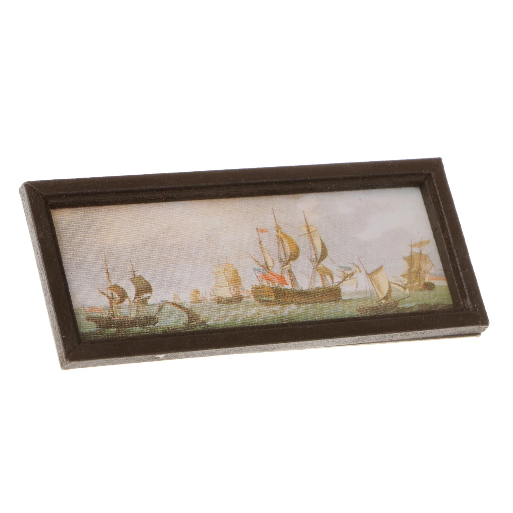 Dollhouse Miniature Picture in Photo Frame Mural Wall Paintings Decoration