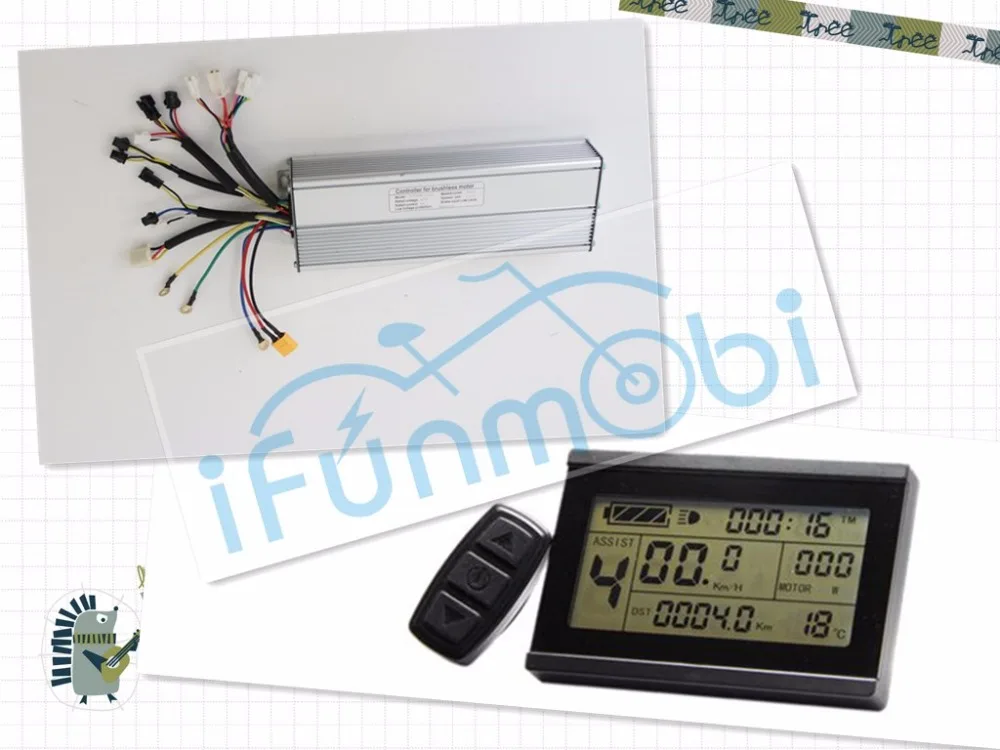 Ebike 36V 48V LCD3 Panel Fat Wheel 1500W Controller 18MOSFET 45A bicicleta escobillas DC Sine Wave