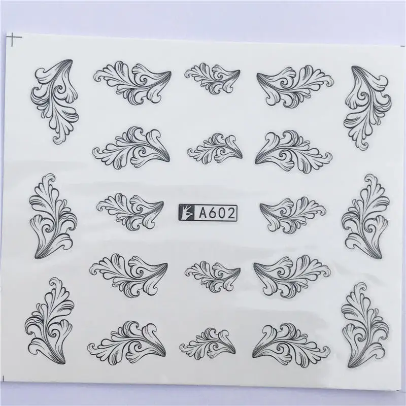 FWC 1 Sheet Nail Sticker Flower Decal Animal Flamingo Deer Butterfly Nail Art Water Transfer Slider Foils Decoration - Color: YZW-A602