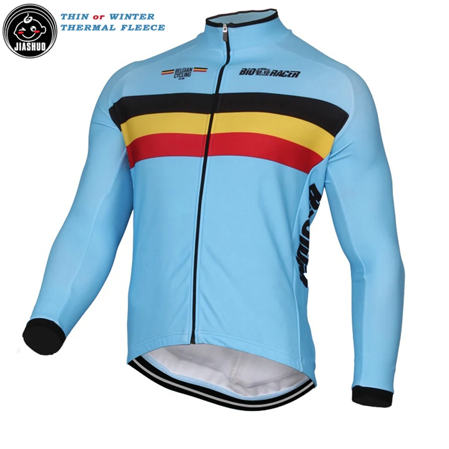 

Winter Thermal Fleece or Thin New 2017 Classical Belgium Belgian Team Long pro Cycling Jersey / Cycling Clothing JIASHUO