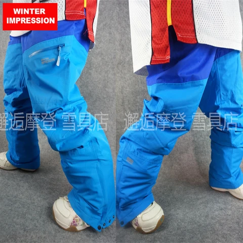 Impressão de Inverno para Homens Calças de Esqui Jovens Duelo Ultralarge Folheado Esqui Calças Monoboard Masculino