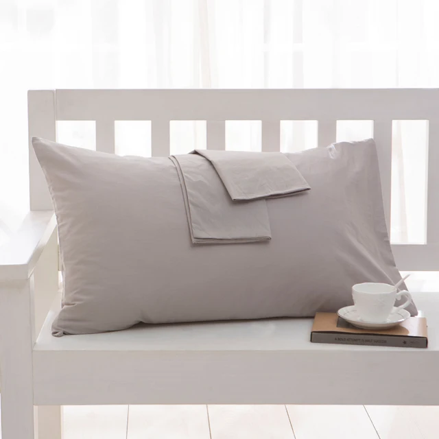 Taie d'oreiller standard en coton pour chambre à coucher, housse de coussin solide, document, literie, 40x60cm, 50x70cm, 50x90cm 1