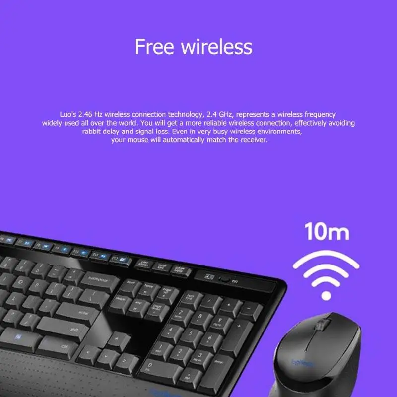 Беспроводная клавиатура logitech MK345 2,4 ГГц, комбинированная Вертикальная брызгозащищенная Офисная Клавиатура, полноразмерная клавиатура с подставкой для рук+ мышь