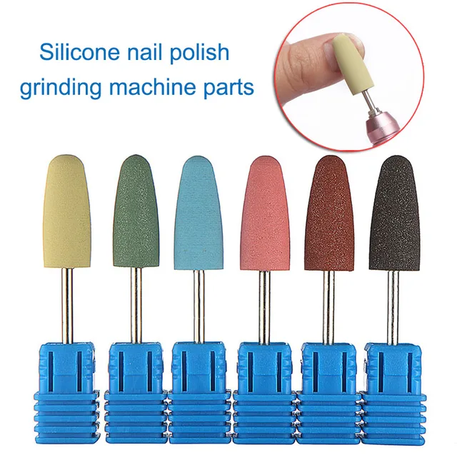 Rubber Silicone Nail Drill Bit Nail Grinding Head Cuticle Remove