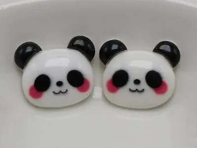 

25 Flatback Resin Cute Panda Head Cabochon 20X18mm Scrapbooking Craft DIY