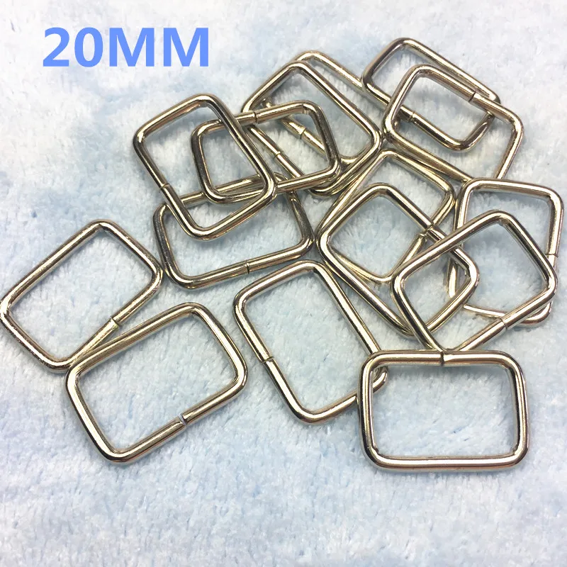 20MM SILVER Rectangle Metal Dee Ring