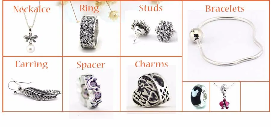 Подходит для Pandora Charms браслеты мышь Iconic перчатки бусины с белой эмалью 925 пробы 100%-серебро-ювелирные изделия Бесплатная доставка