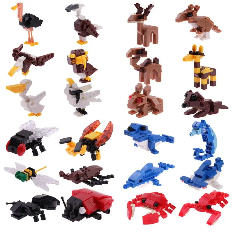 Buy 6pcs/lot Small Animals Building Blocks DIY
