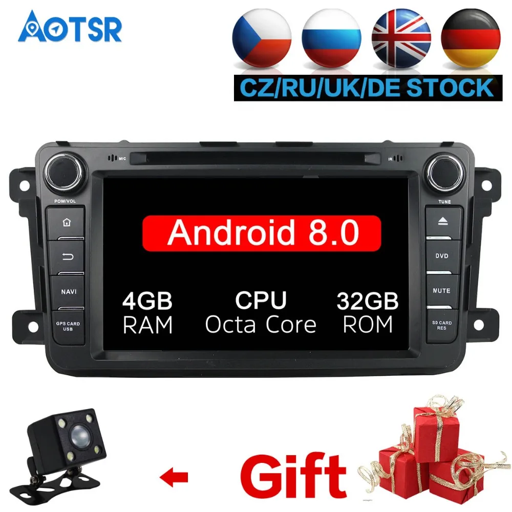 Best Android 8.0 8 Core Car DVD Player GPS Navigation For Mazda CX-9 2012-2013 Multimedia HeadUnit stereo tape recorder 2 din radio 0