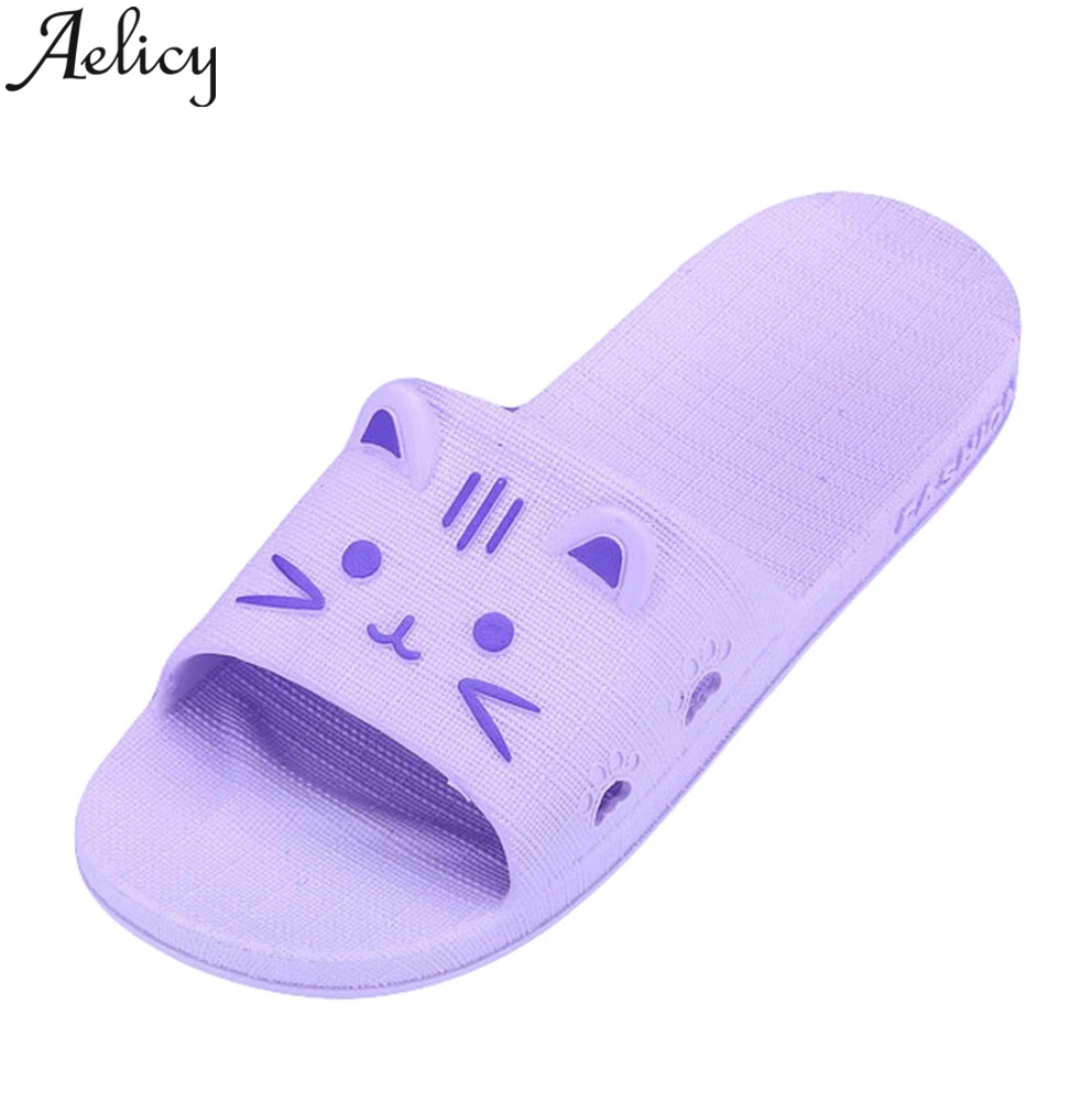 

JAYCOSIN 2019 Men Casual Cartoon Beach Men's Slippers Cat Flat Bath Slippers Summer Sandals Indoor Outdoor Slippers Non-slide