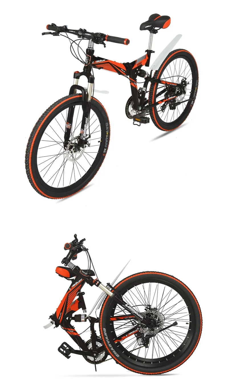 Sale K660M Big Discount, 21 Speeds, 24/26 inches, Folding Bike, Lockable, Full Suspension, Double Disc Brake, Mountain Bike. 25