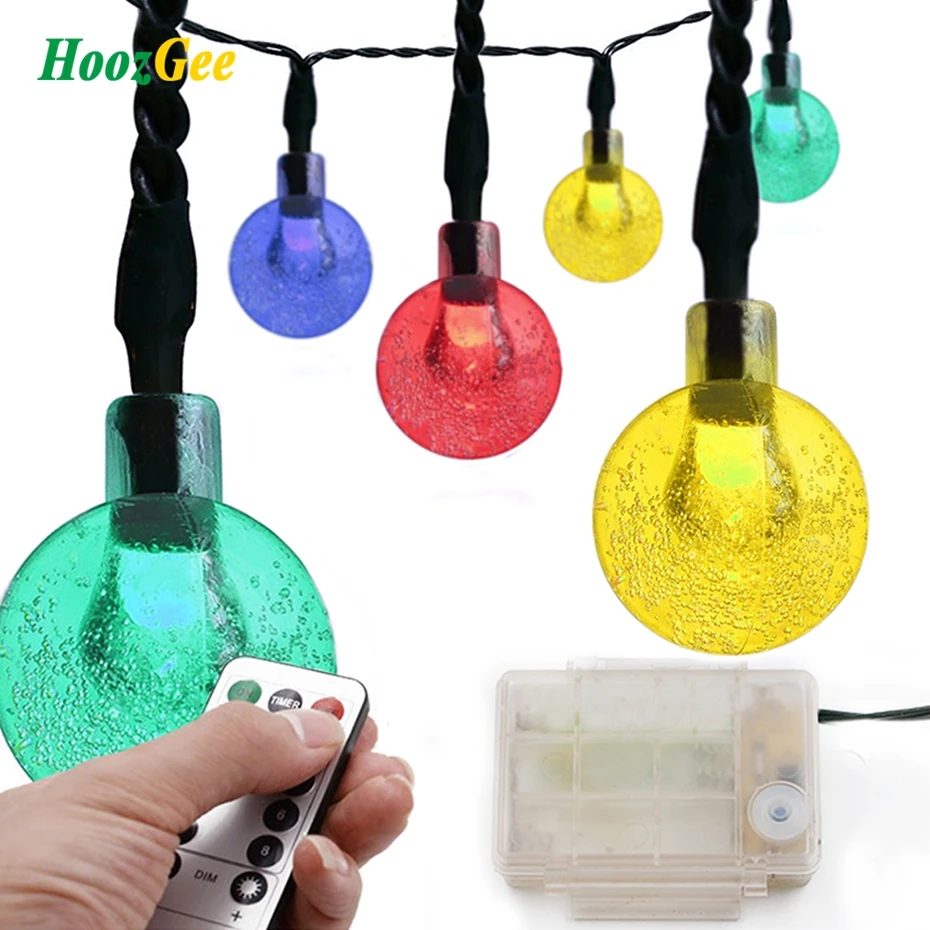 

HoozGee Wireless Remote Control Lighting String Outdoor Graden Fairy Lamp 30 LED Crystal Ball Xmas Party Light ( Battery Power )