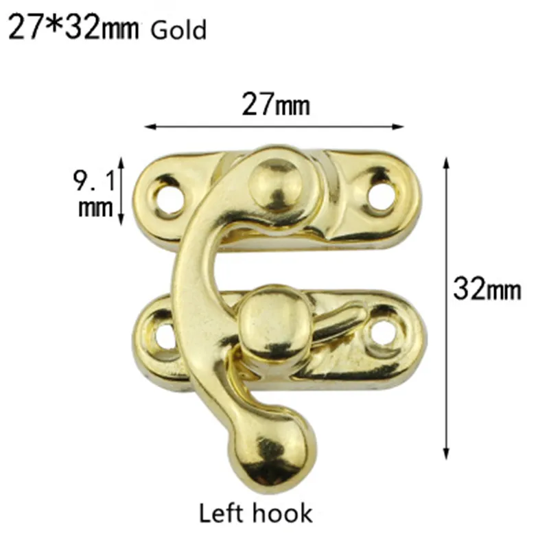 50 шт./лотбокс замок 27*32 мм Рог крючок DIY багажные аксессуары пряжки аксессуары Подарочная коробка Пряжка - Цвет: Цвет: желтый