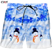 CJLM человек Снеговик шорты 3D печатных мужской большой размер Досуг смешные рождественские снежинки шорты поставщиков