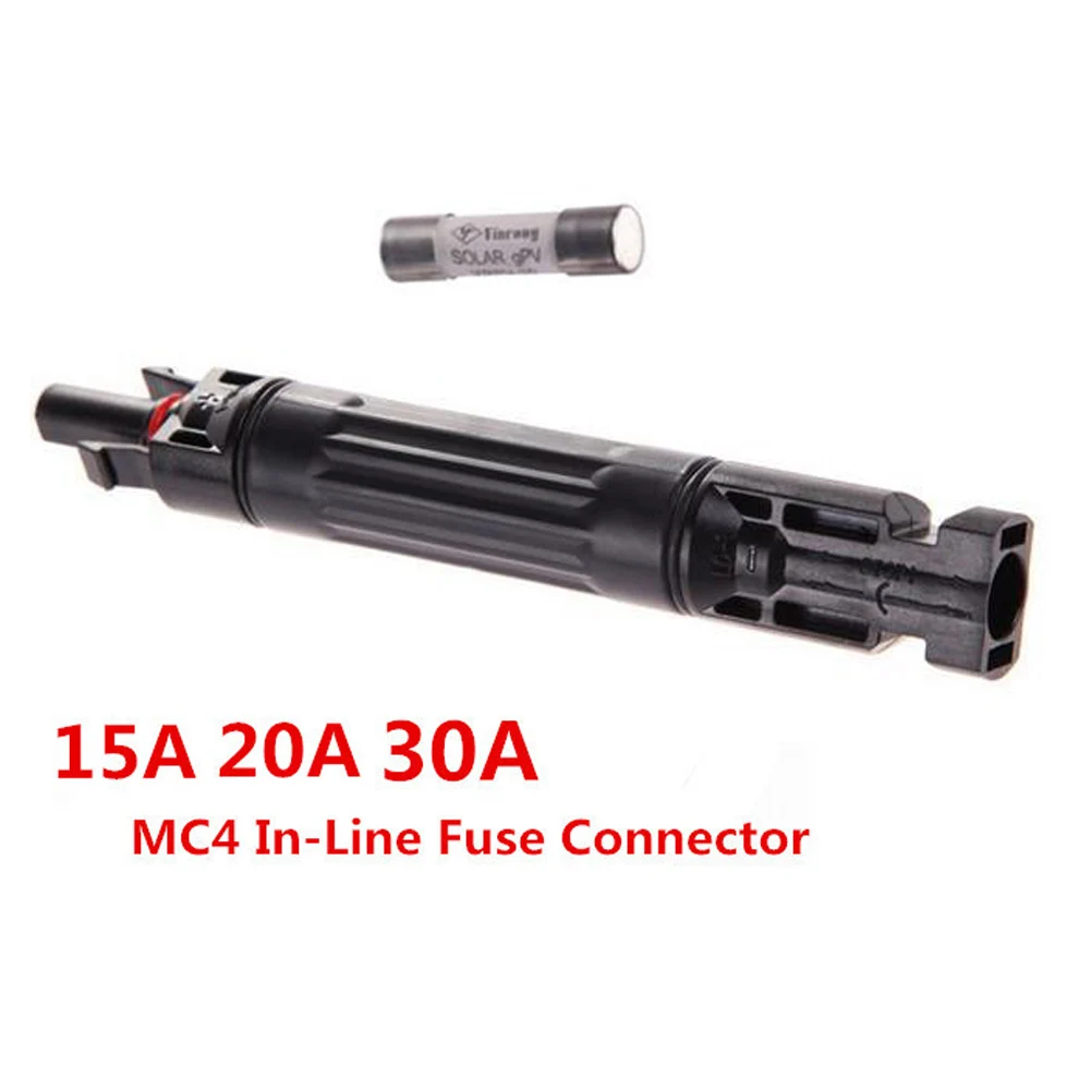 

New Fuse Holder Protective MC4 Connector Fuse protection 1000 VDC Male to Fem PV Photovoltaic Solar Diode Waterproof 15A/20A/30A
