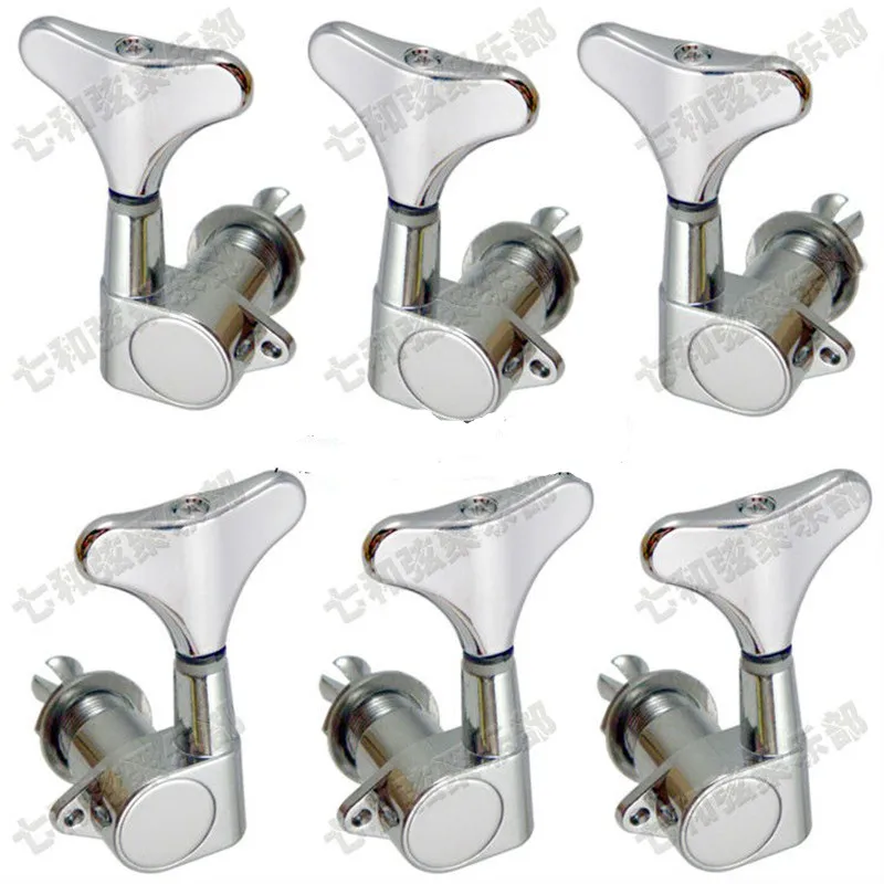 Chrome Electric Bass Guitar Tuning Pegs 3R3L Tuners Machine Heads Tuning Keys buttons Guitar