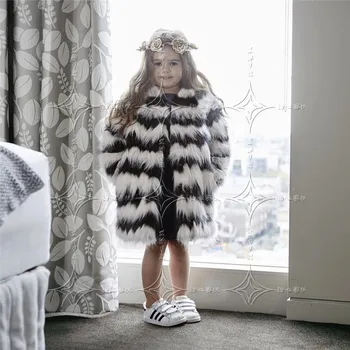 

LANSHIFEI Faux Fur Coat Parent Child Fur Jacket Family Synthetic Fake Rex Rabbit Fur Mother and Daughter Winter Warm Fur Outwear