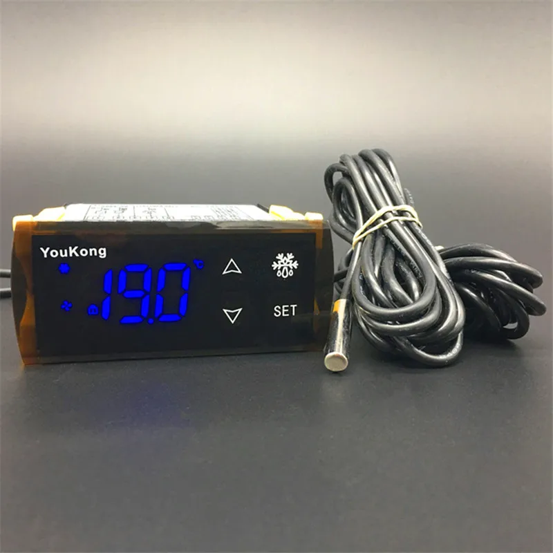 YK-605 контроллер высокой температуры с двумя датчиками цифровой термостат дисплей холодильник для глубокой морозильной камеры AV 220 В