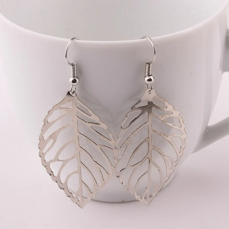 

Original Dangle Drop Creative Earrings For Women Big Hollow Leaf Brincos Long Earring Bijoux 2018 Everyday Wear Fashion Jewelry
