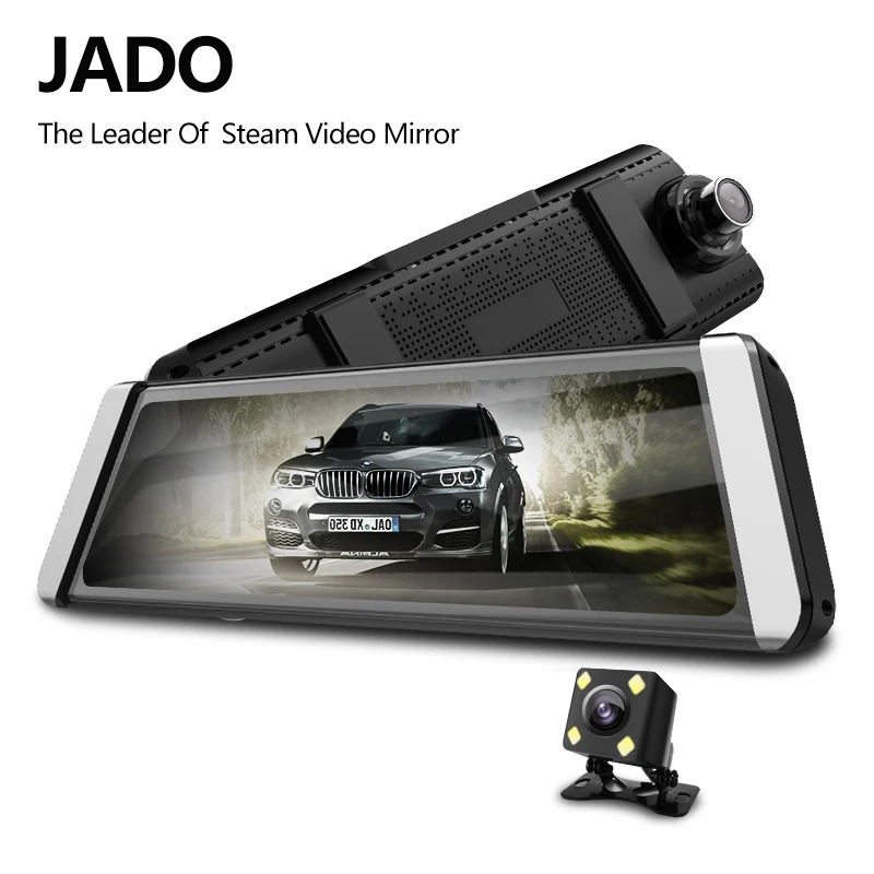 JADO D800s X4 Stream Rearview Mirror LDWS GPS Track 10 IPS Touch Screen Full HD 1080P Car Dvrs Dash cam