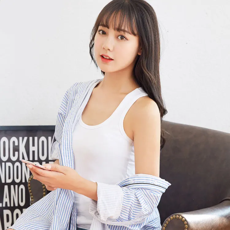 

Women's Pure Color Basic Cotton Suspended Vest Slim Fit Lady Leica Comfort Sexy Vest