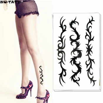 

Nu-TATY Sexy Black Lace Temporary Tattoo Body Art Arm Flash Tattoo Stickers 17*10cm Waterproof Fake Henna Painless Tatto Sticker