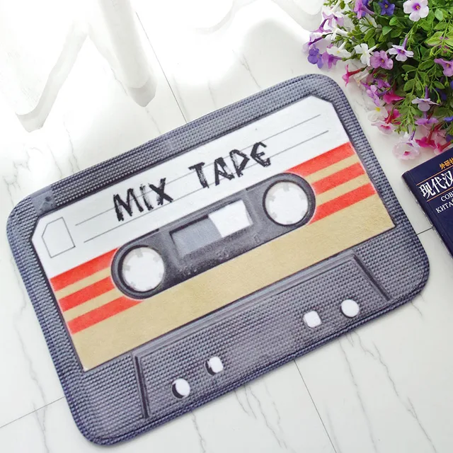 40x60cm Retro Nostalgia Cassette Tape Mats Anti slip Carpet Floor Mat