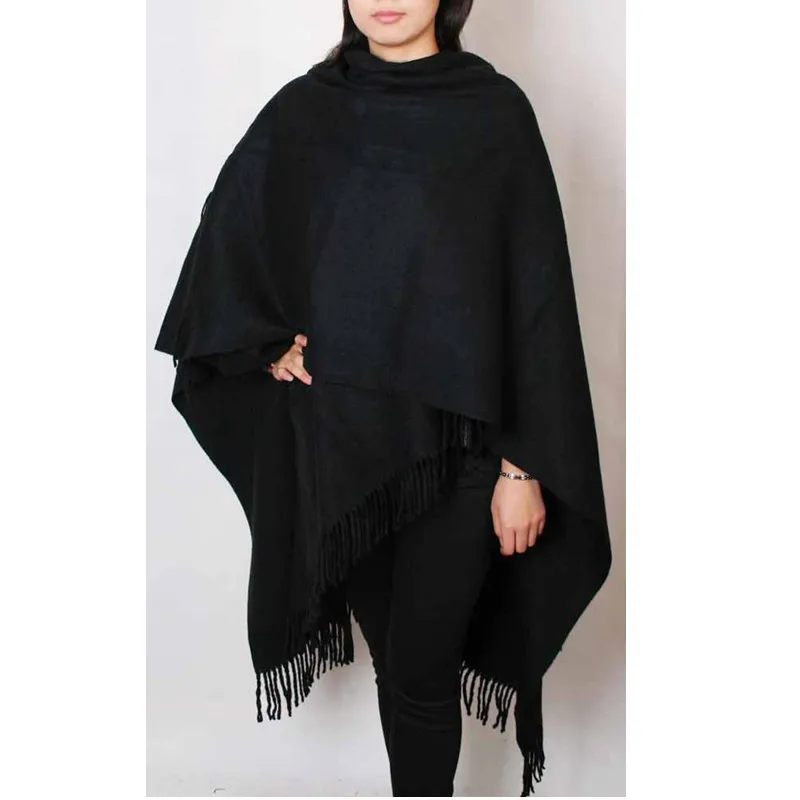wool shawl black