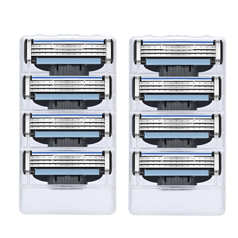 

8Pcs/lot 3 Layer Razor Blades For Mache 3 Men Gile Face Shaver Blades Proglide Beard Shaving Blades Refill Cartridge Gilleteet