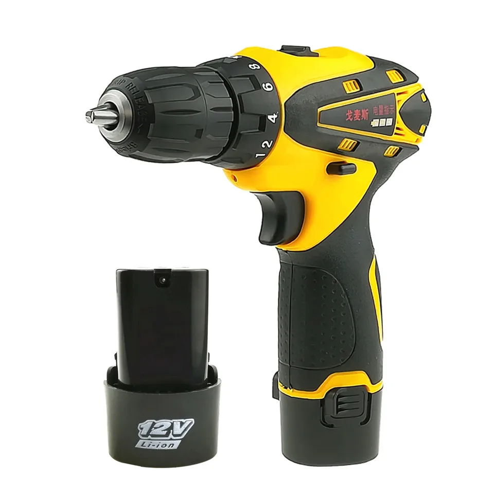 

12V Electric Screwdriver Rechargeable Lithium Battery*2 Rechargeable Electric Cordless Screwdriver Two-speed Power Tools
