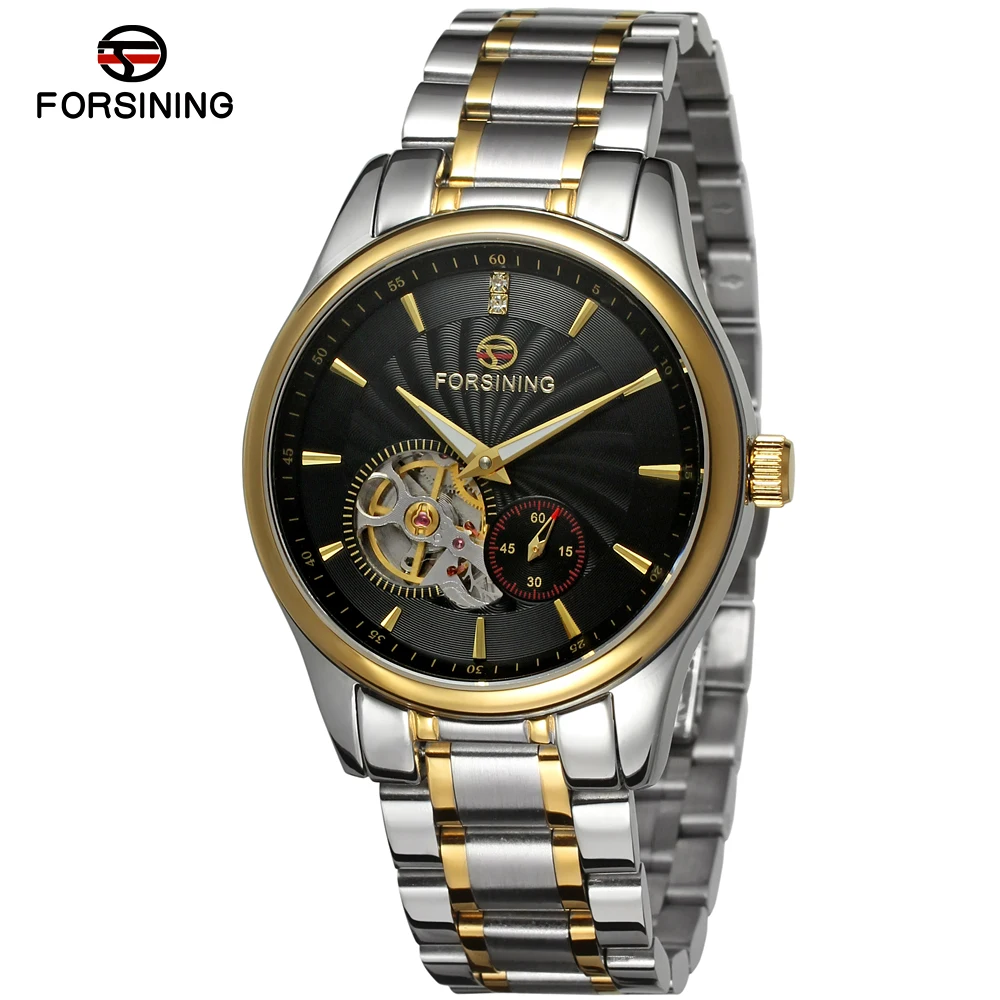 

FORSINING Brand Mens Luxury Skeleton Stainless Steel Automatic Mechanical Watch Fashion Elegant Wristwatch Relogio Releges