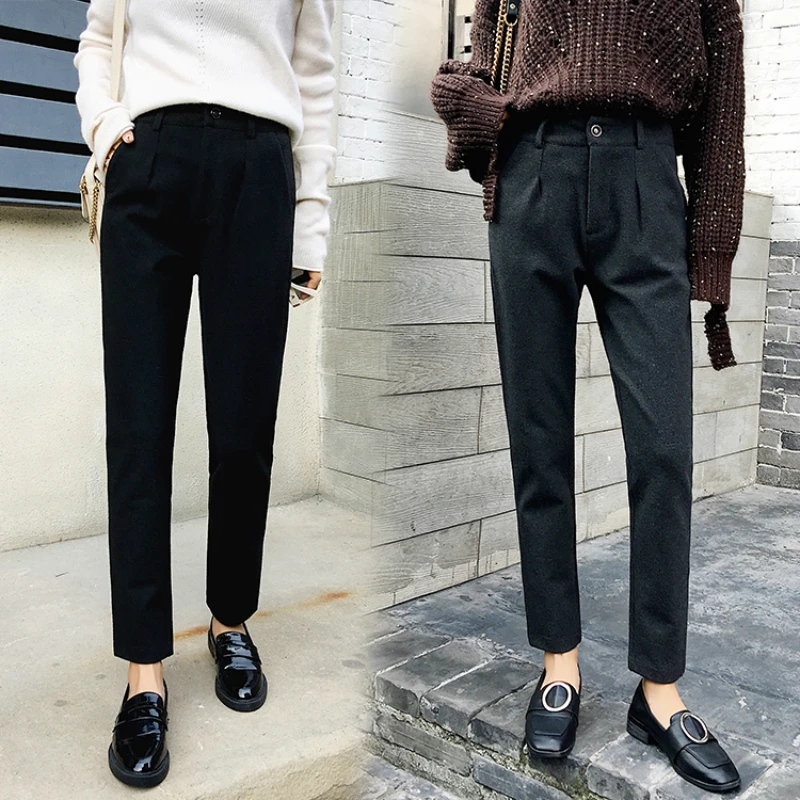 Fashion Loose High waisted Casual Harem Pants Women 2019