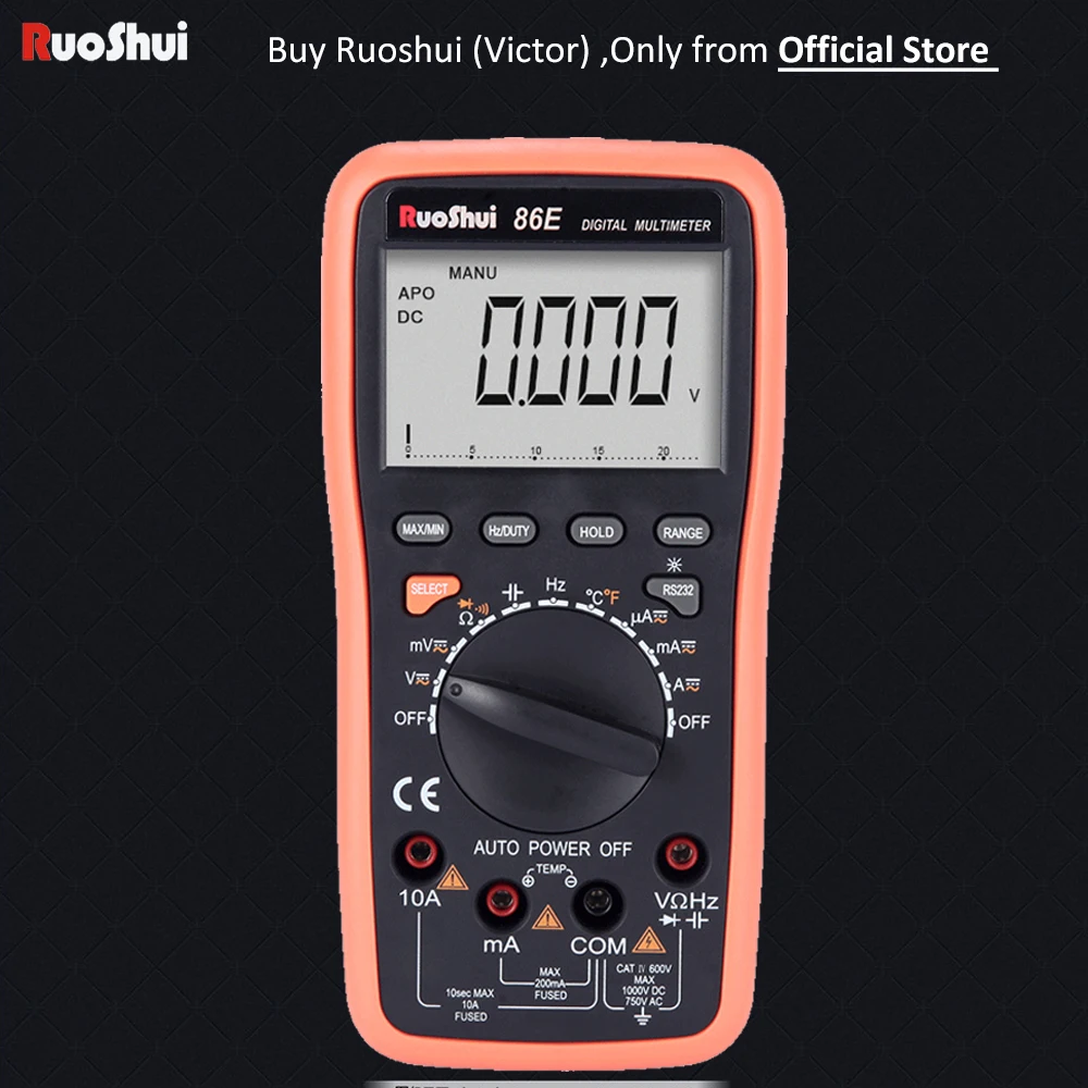 

86E 750V/1000V Digital Multimeter Current Resistance meter support Temperature and bar graph (Victor RuoShui )